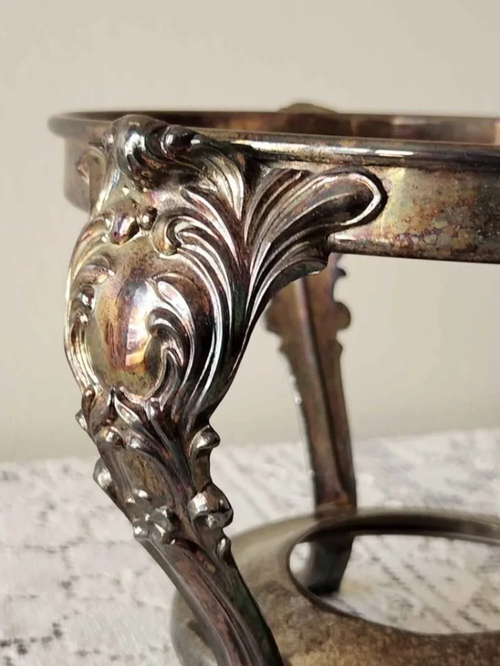 Vintage Silver Plated Dish Warmer Stand